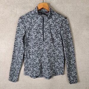 Spyder Active Pullover Womens Medium Gray Speckled Quarter Zip Print Fleece‎
